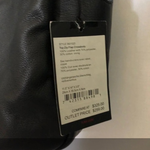 NWT Tumi Soft leather top zip flap crossbody bag professional work black - Picture 3 of 11